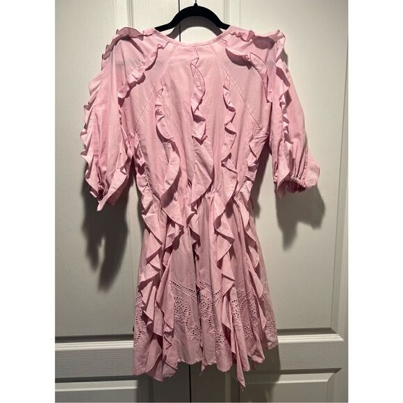 LACE the Label Pink GAIA FRILLS Mini Dress Vacation Size S NWT$490 - Picture 4 of 8